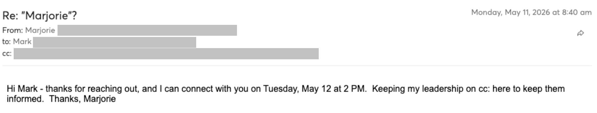 Prospect reply screenshot