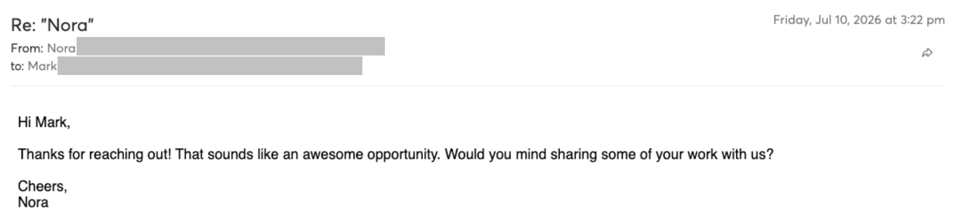 Prospect reply screenshot