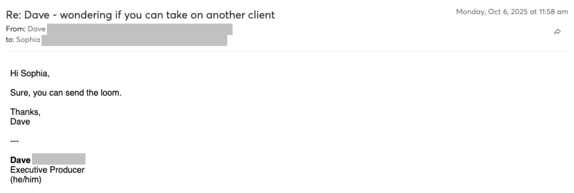 Prospect reply screenshot