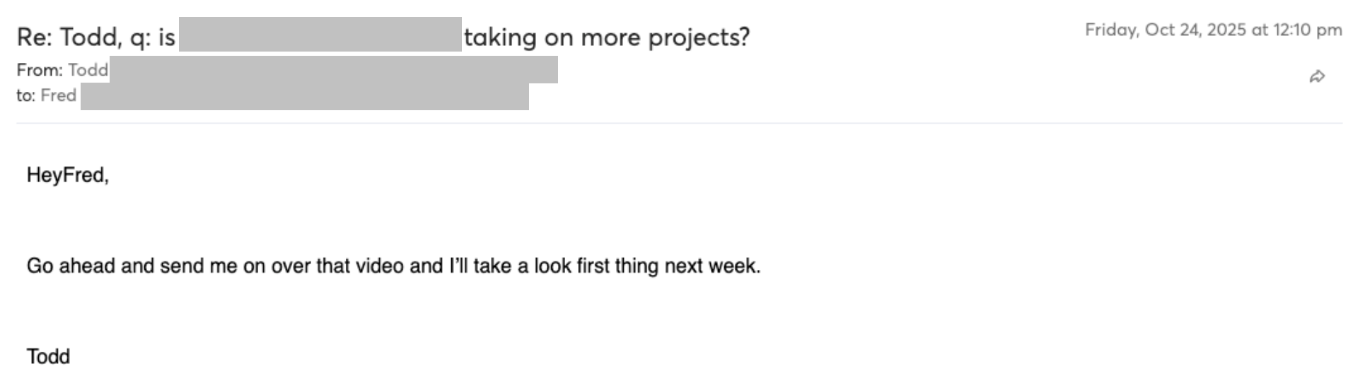 Prospect reply screenshot