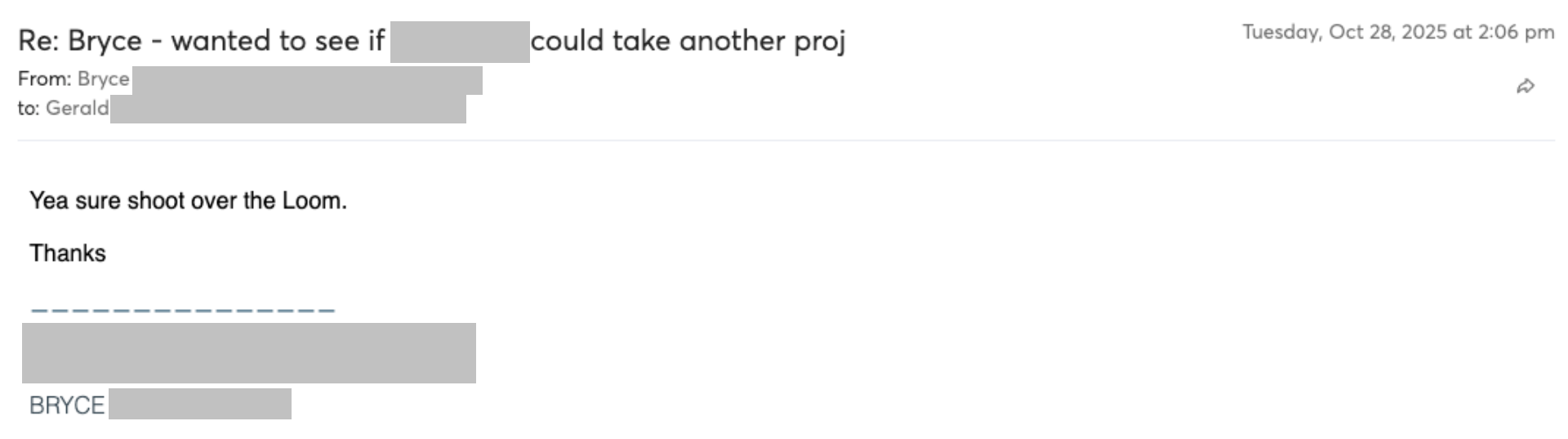 Prospect reply screenshot