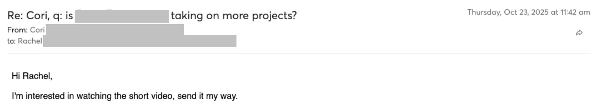 Prospect reply screenshot