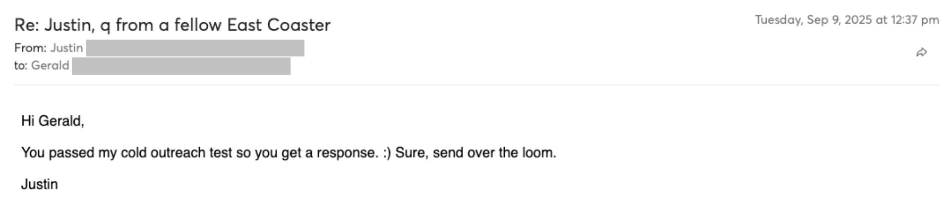 Prospect reply screenshot