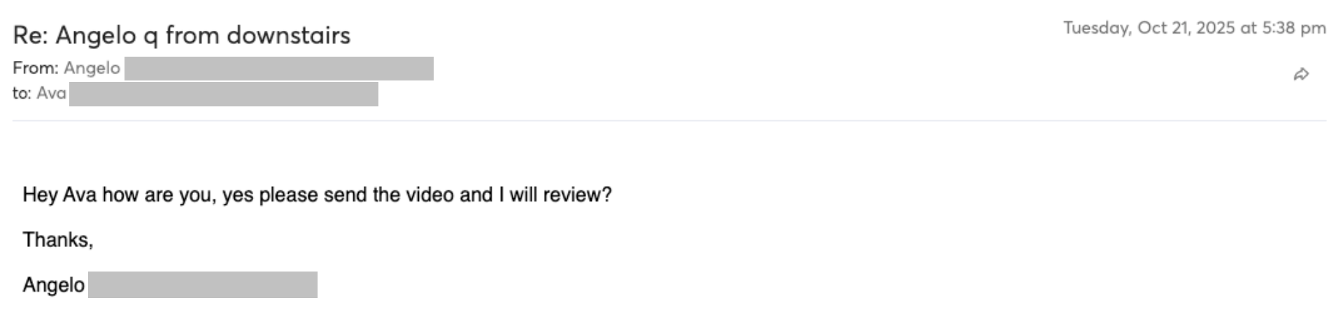 Prospect reply screenshot