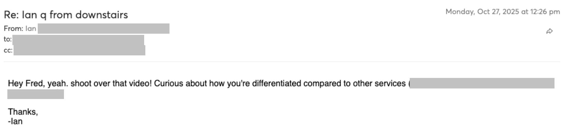 Prospect reply screenshot