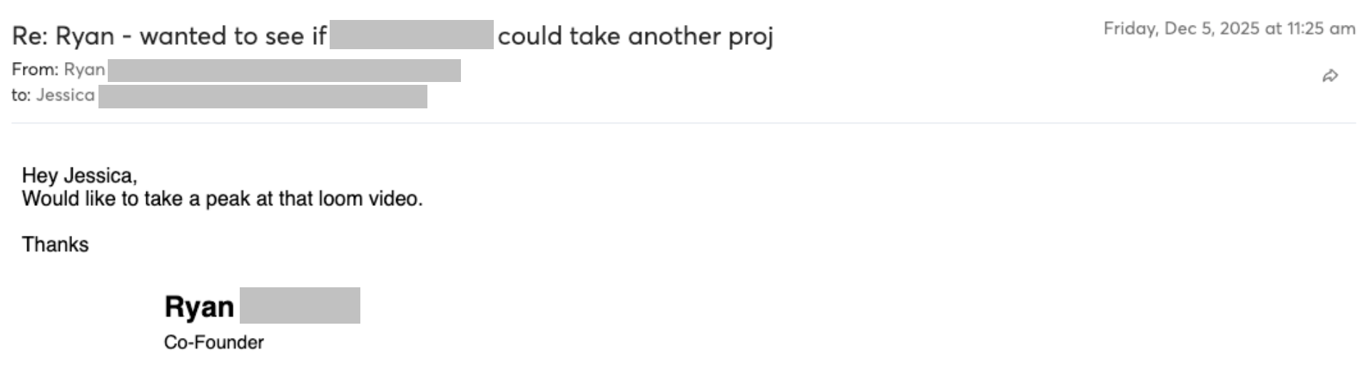 Prospect reply screenshot