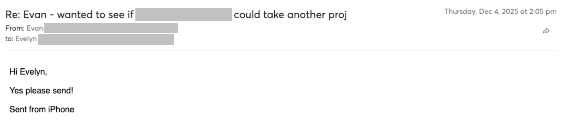 Prospect reply screenshot