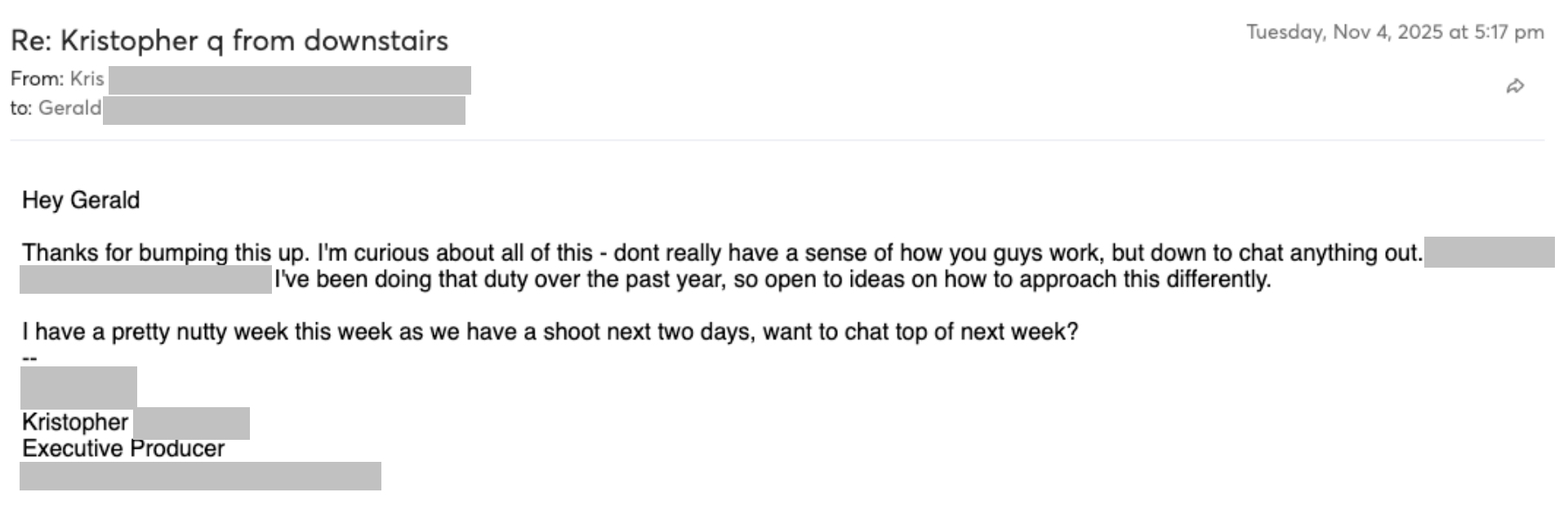 Prospect reply screenshot