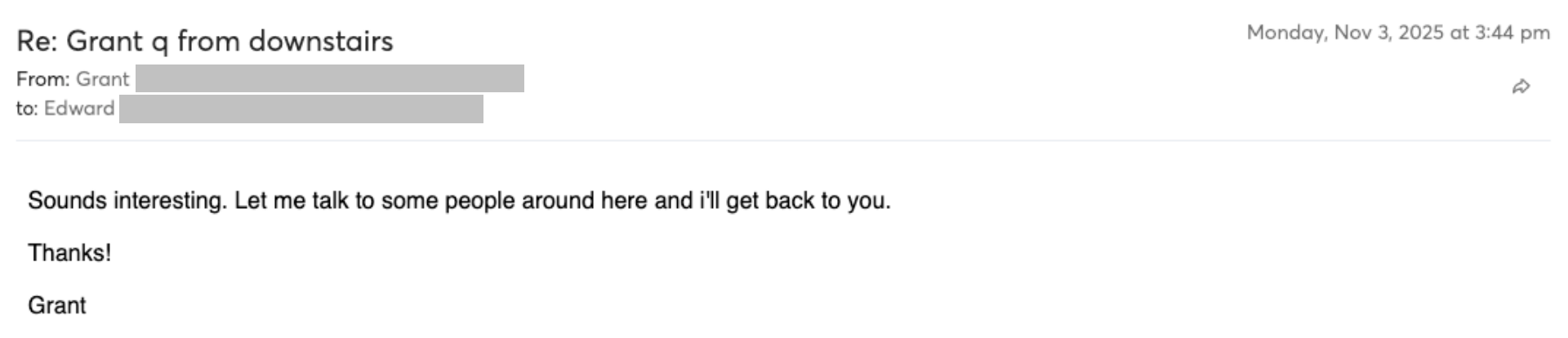 Prospect reply screenshot