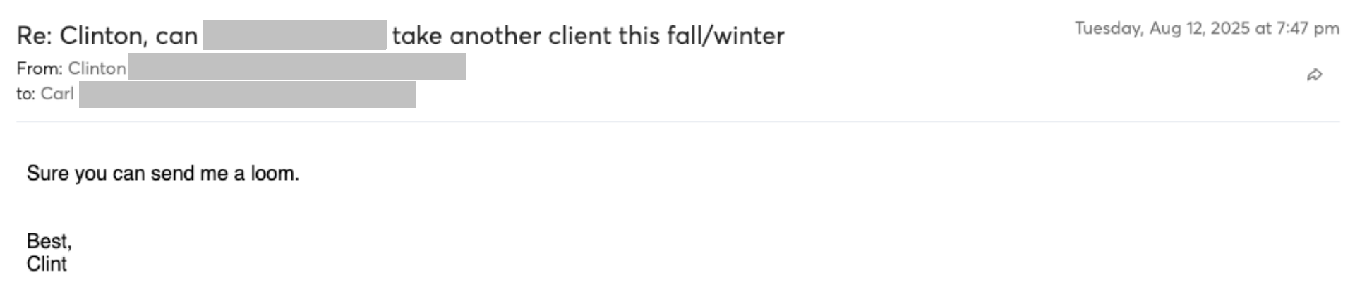 Prospect reply screenshot