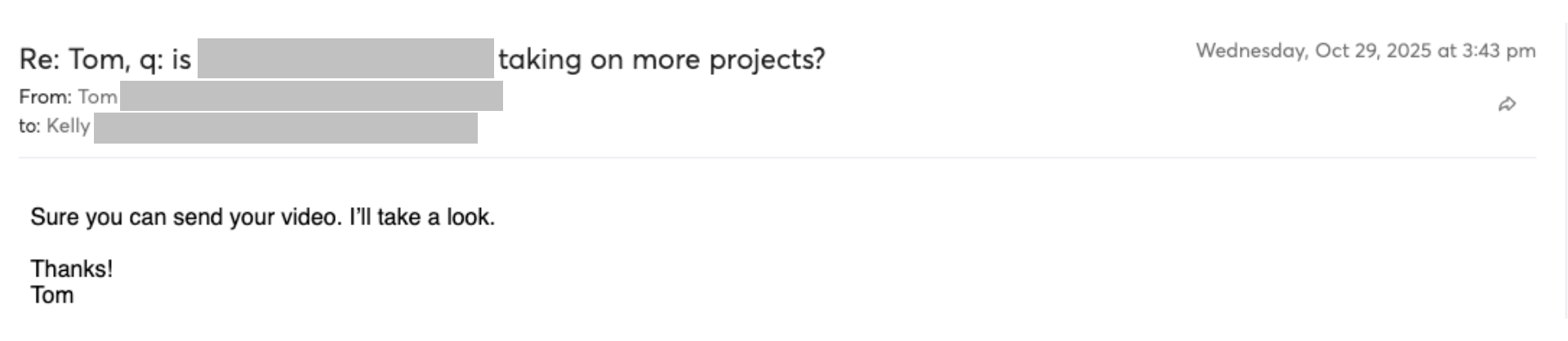 Prospect reply screenshot