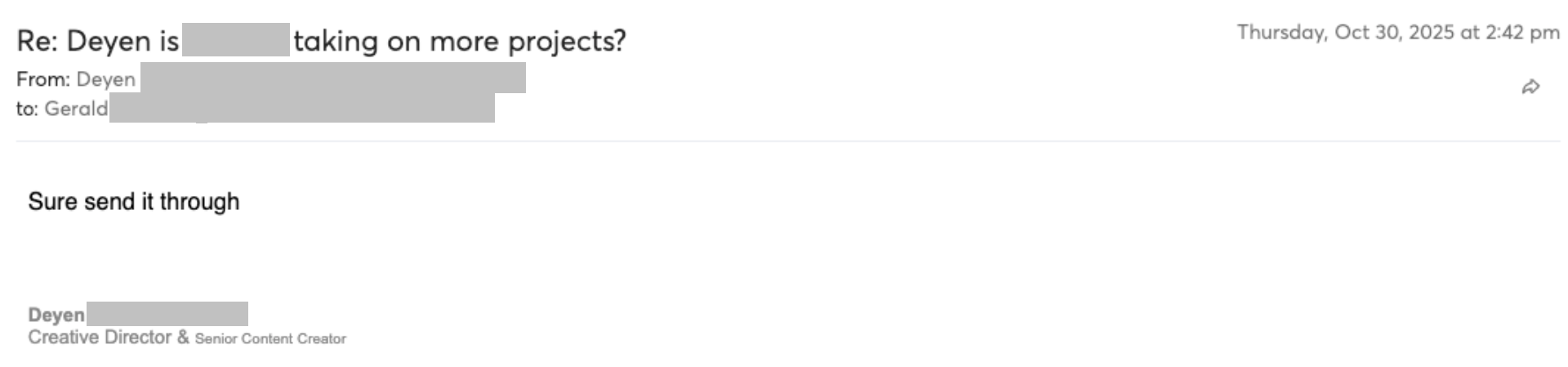 Prospect reply screenshot