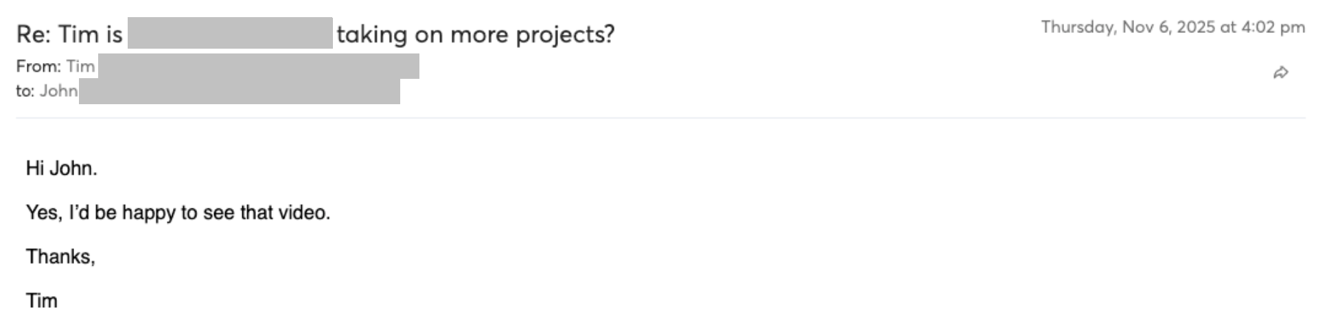 Prospect reply screenshot