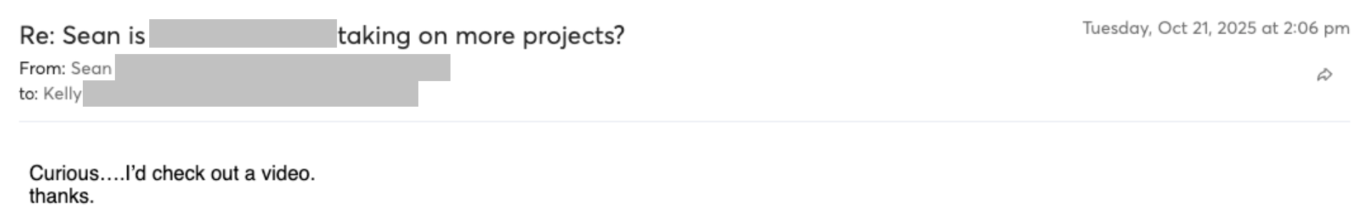 Prospect reply screenshot