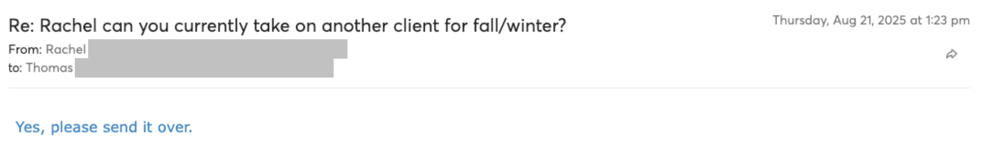 Prospect reply screenshot