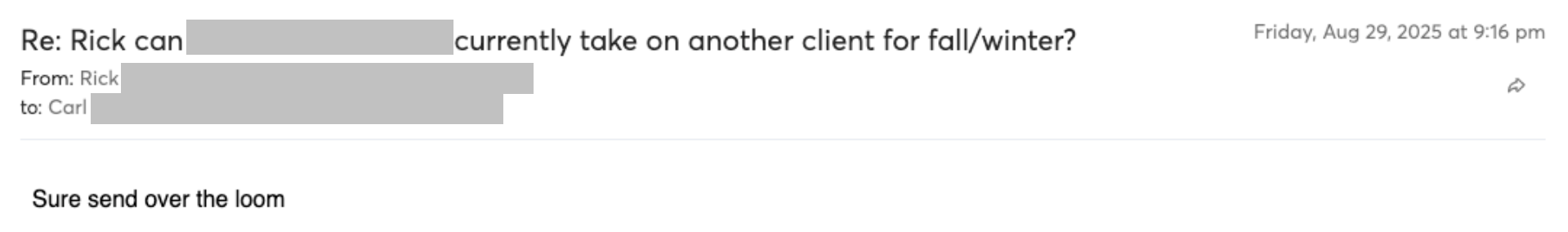 Prospect reply screenshot
