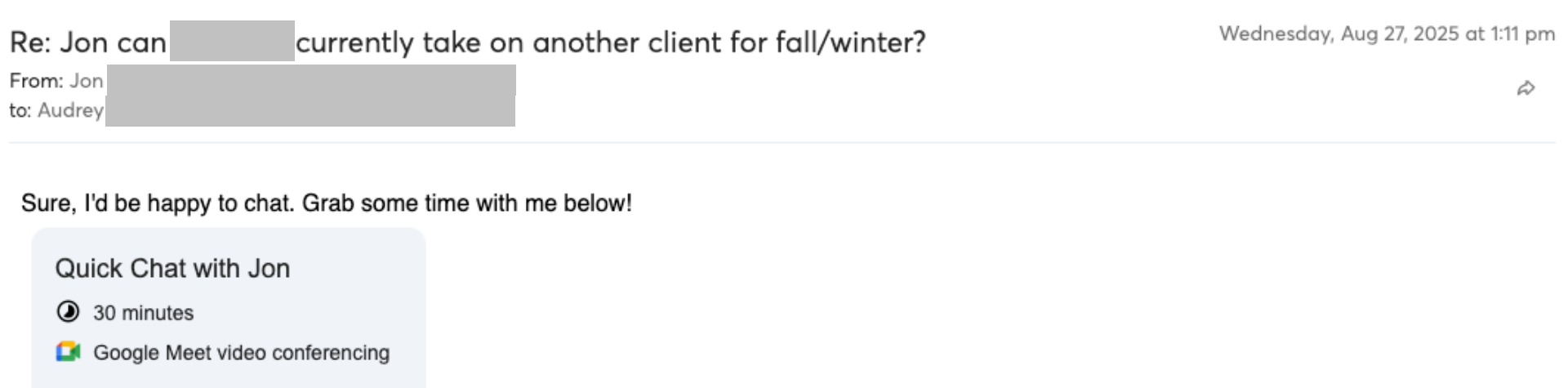 Prospect reply screenshot