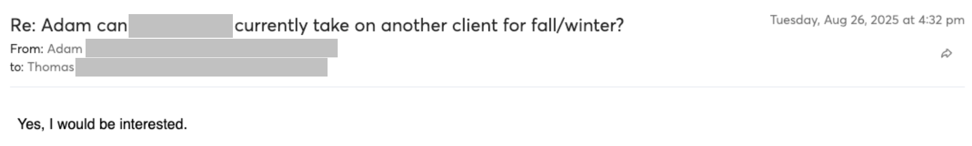 Prospect reply screenshot