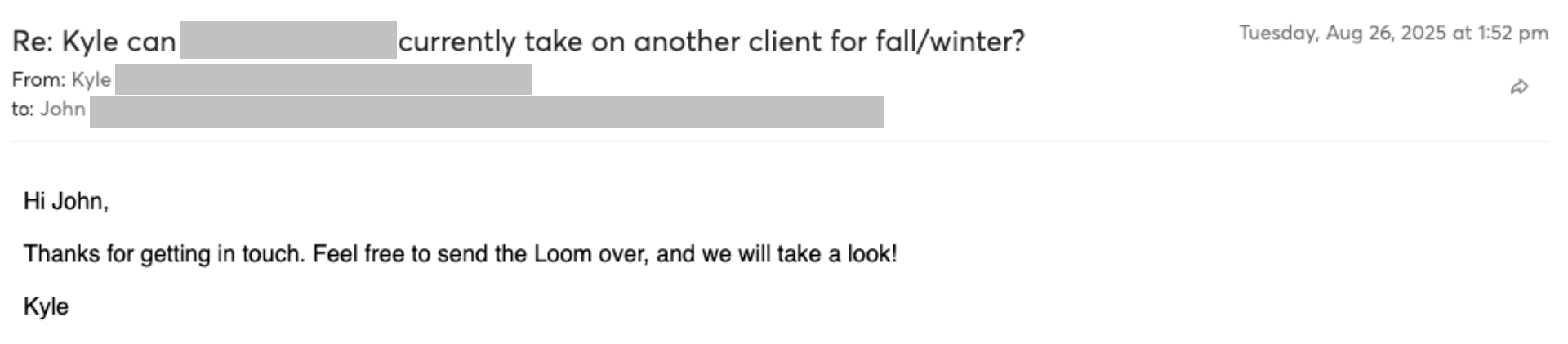 Prospect reply screenshot