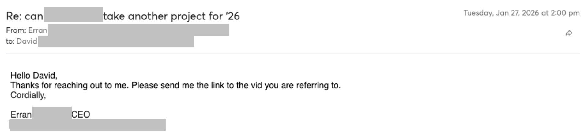 Prospect reply screenshot