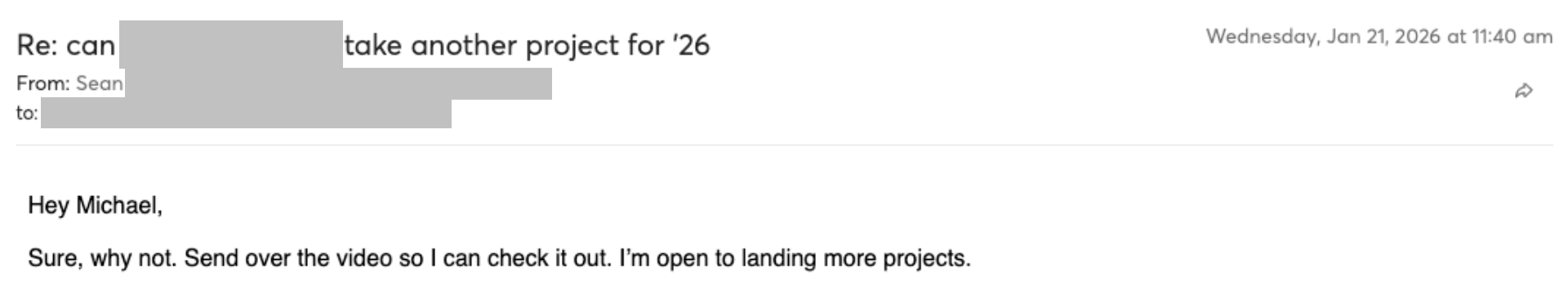 Prospect reply screenshot