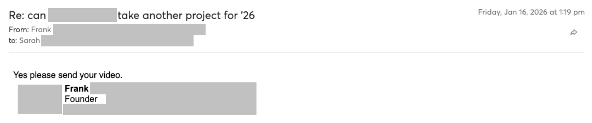 Prospect reply screenshot