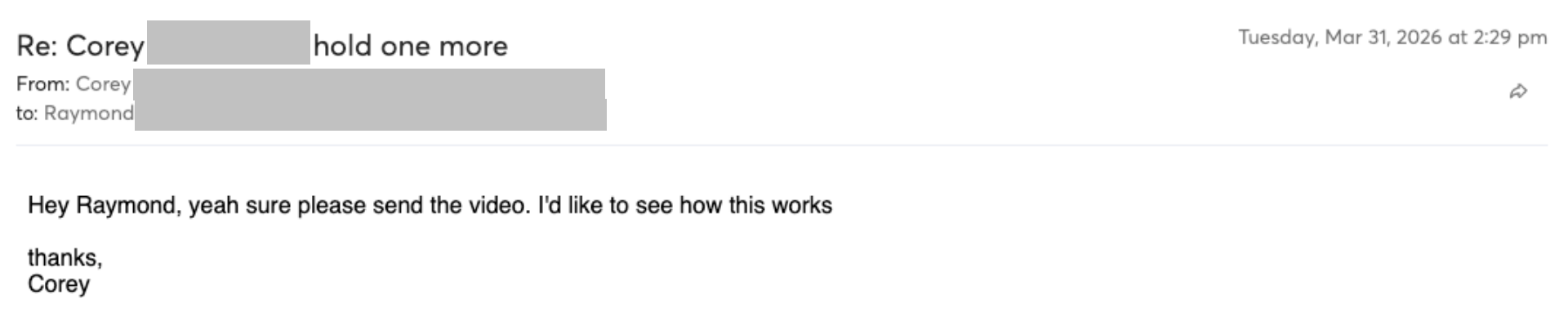 Prospect reply screenshot
