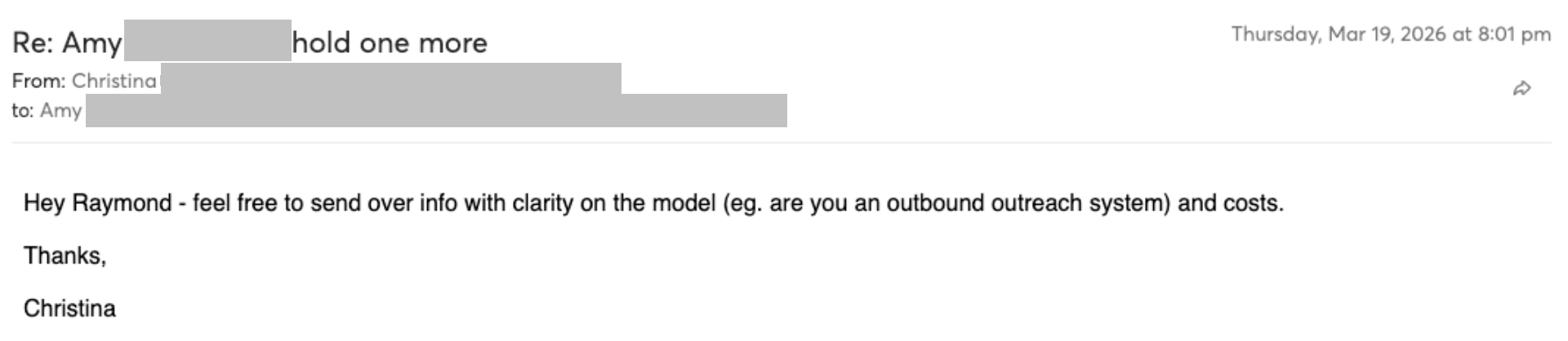 Prospect reply screenshot
