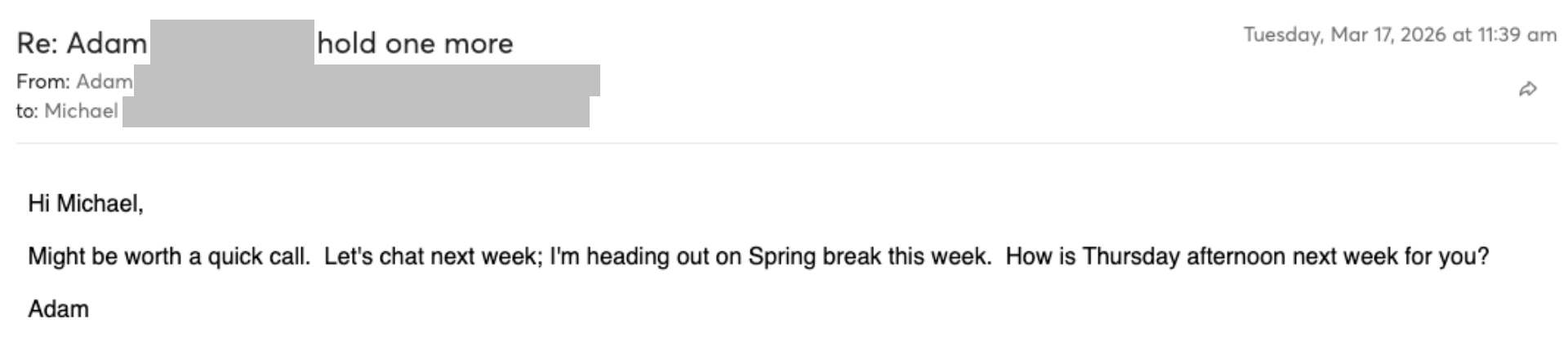 Prospect reply screenshot