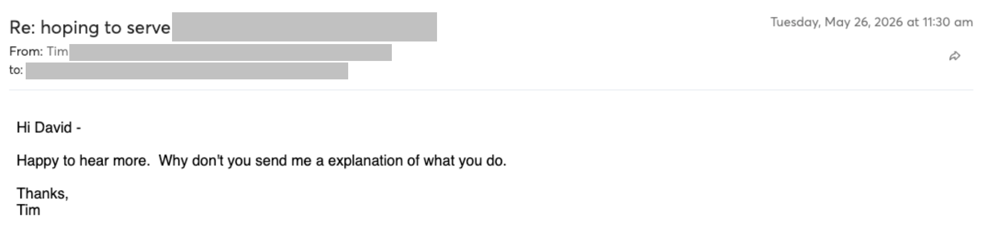 Prospect reply screenshot