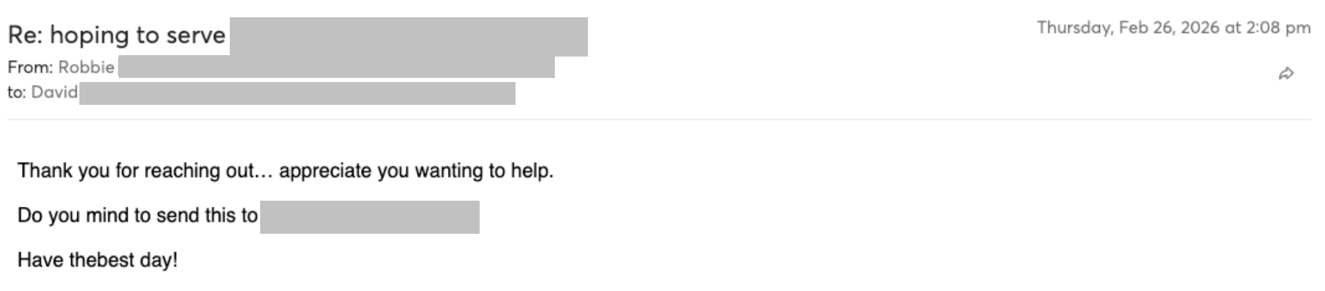 Prospect reply screenshot