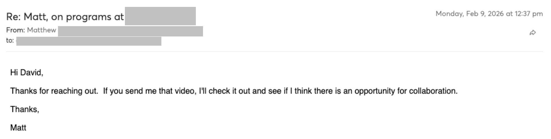 Prospect reply screenshot