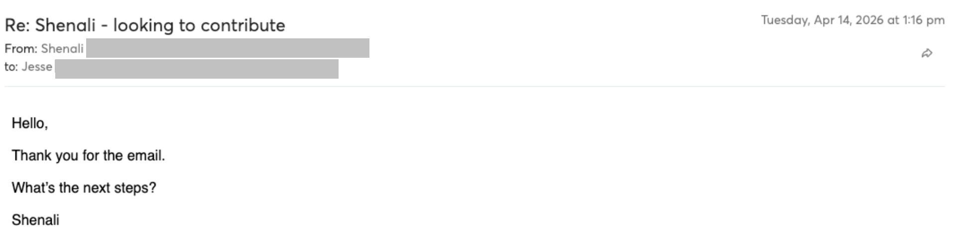 Prospect reply screenshot