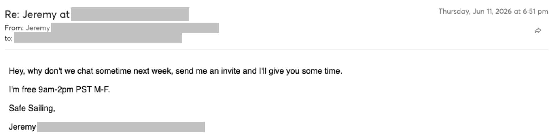 Prospect reply screenshot