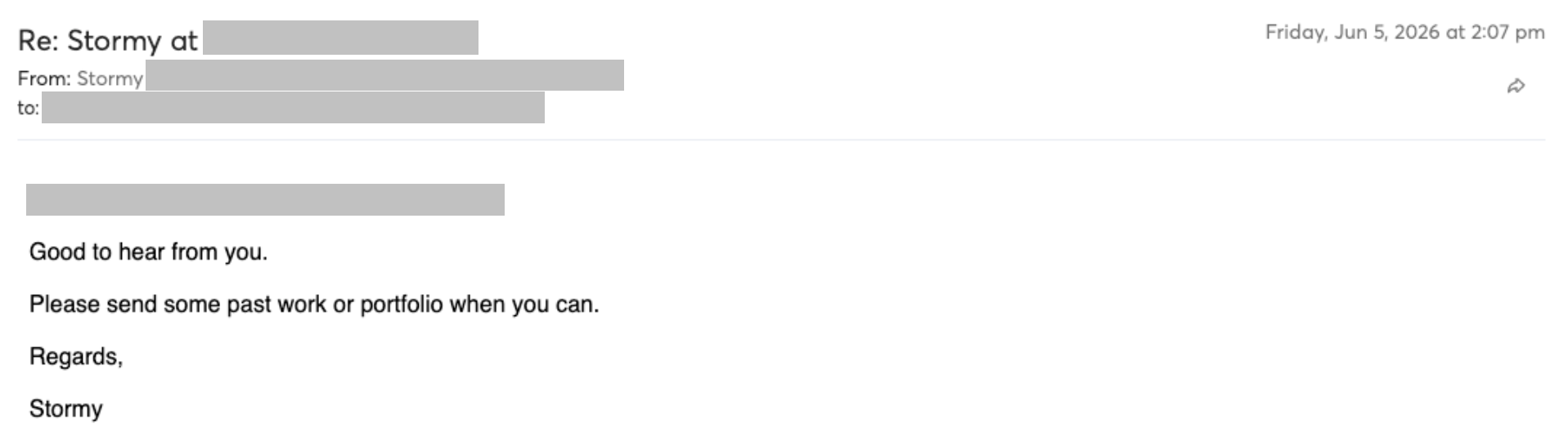 Prospect reply screenshot
