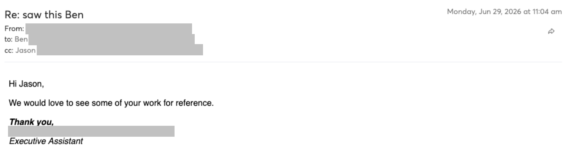 Prospect reply screenshot
