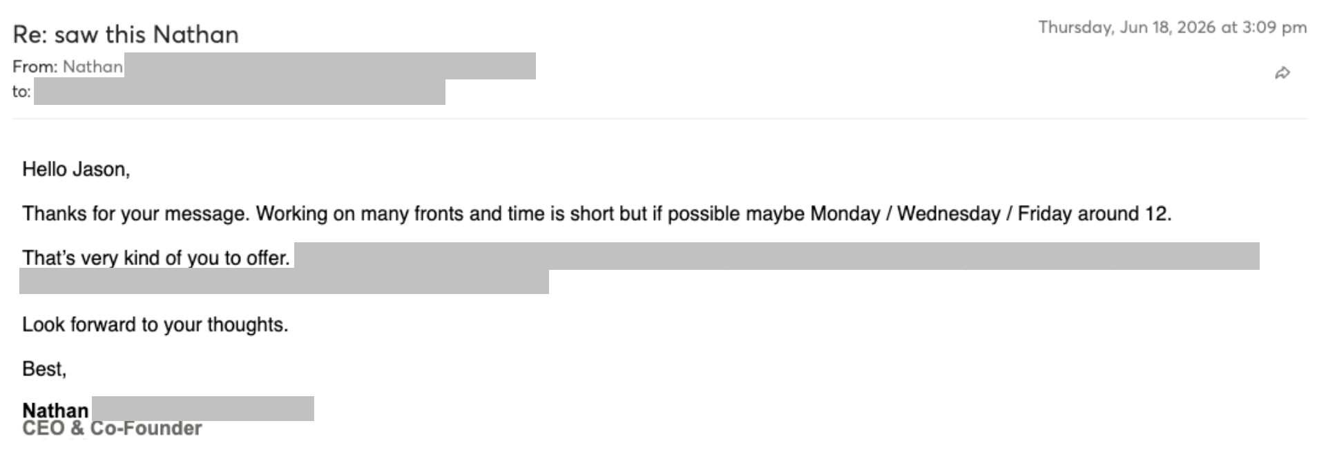 Prospect reply screenshot