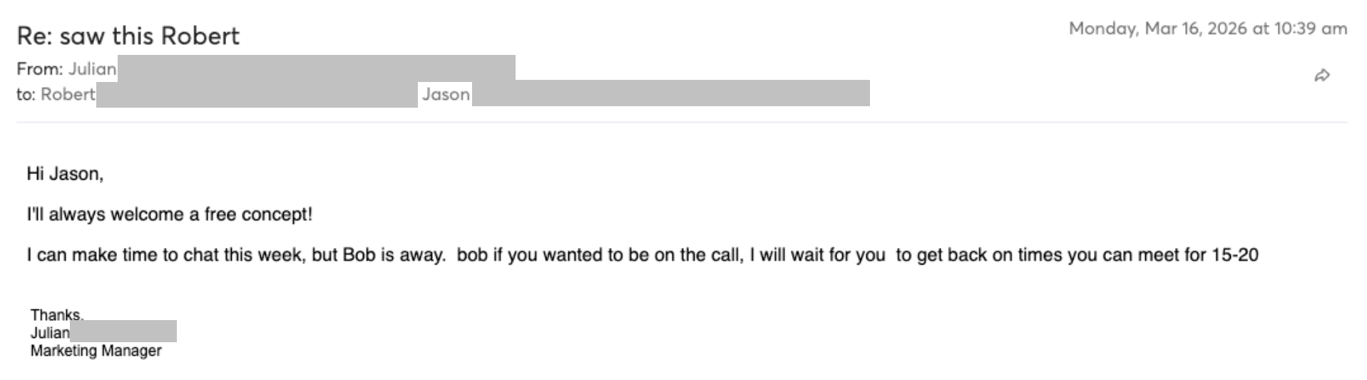 Prospect reply screenshot