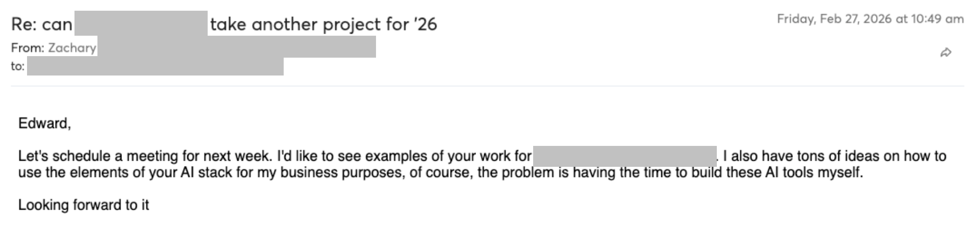 Reply screenshot: Prospect reply — FLO outbound campaign