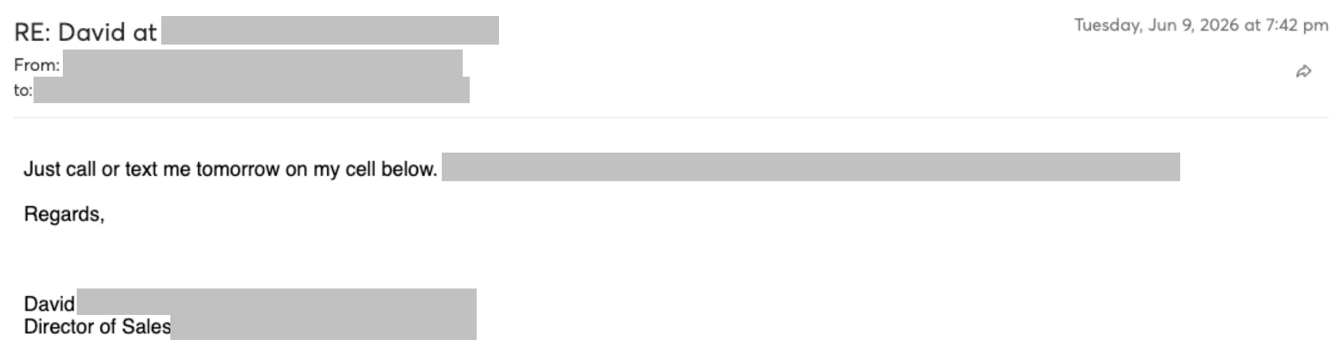 Reply screenshot: Prospect reply — client campaign